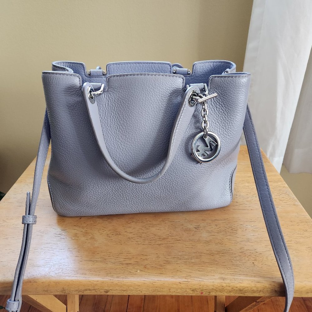 Michael Kors Camille Medium Leather Satchel, Light purple